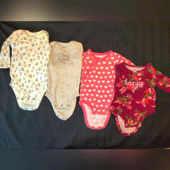 Carter's One Pieces 4 Baby Girl Long Sleeve Onesies Size 3m Poshmark